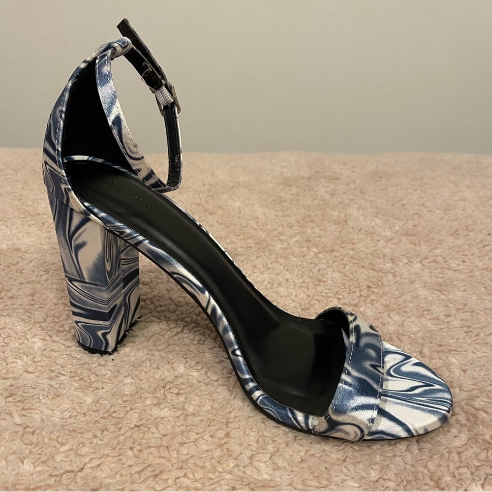 FOREVER 21 Satin Psychedelic Swirl Heels